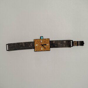 Vintage Idemaria Made in Italy Rhinestone Faux Timepiece Bracelet